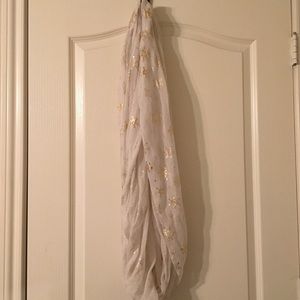 Gold Snowflake Infinity Scarf